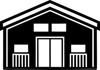 black and white house