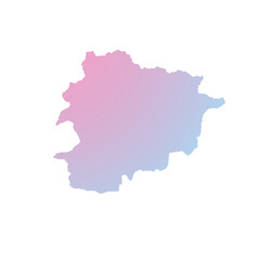 Map of Andorra, sign silhouette. World Map Globe. Vector Illustration isolated on white background. Europe continent.