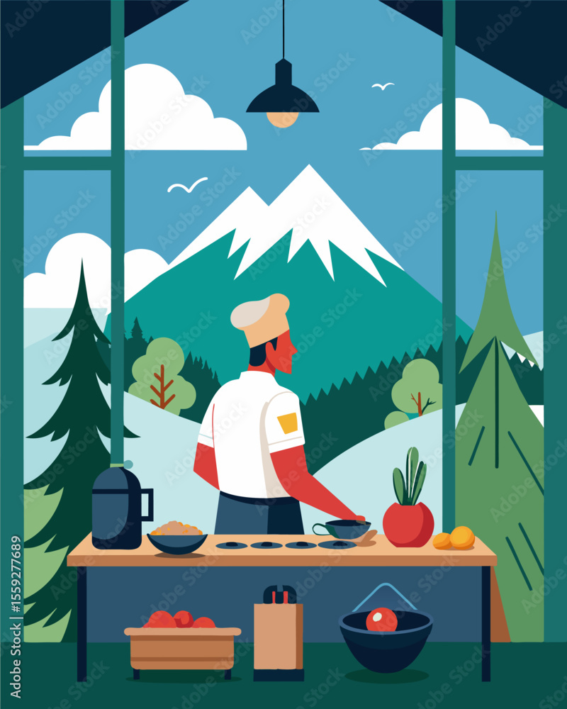 Poster the lodges fully equipped kitchen becomes the workplace of a food blogger experimenting with local i