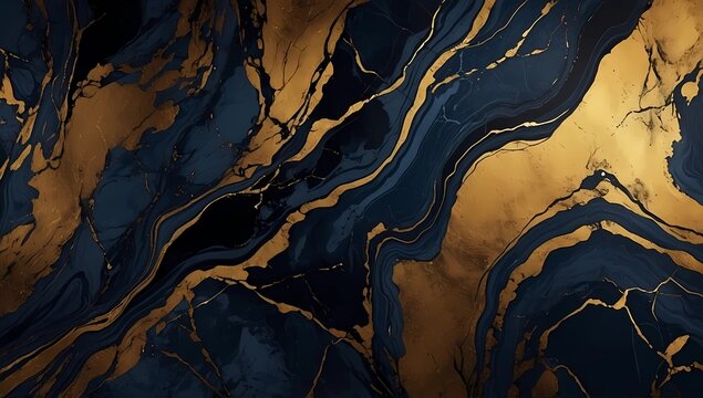 Luxury abstract marble wallpaper with dark navy blue and gold flowing patterns
- Powered by Adobe