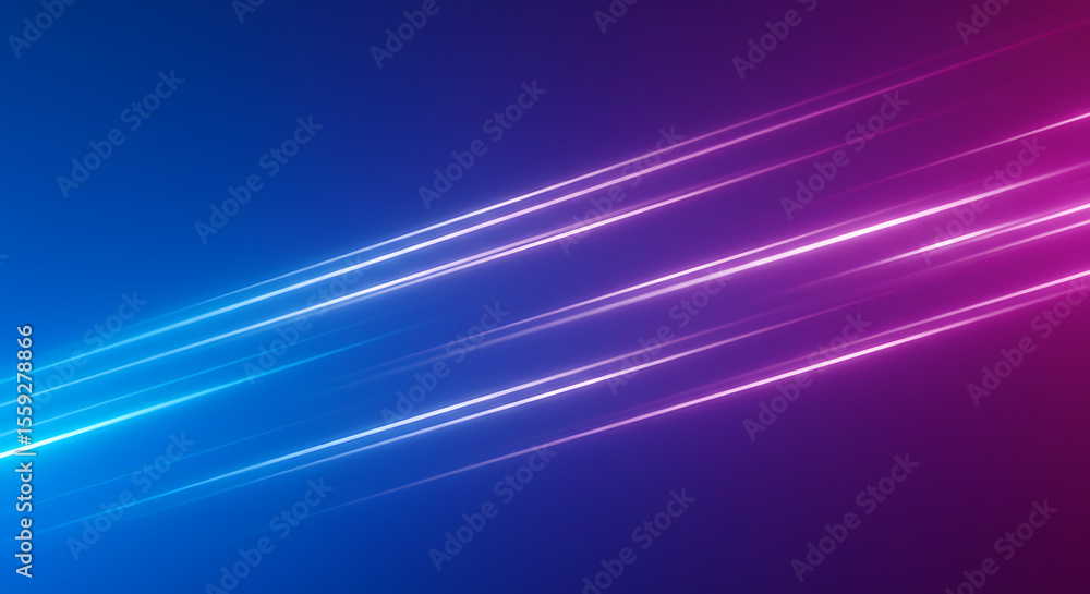 Poster a dynamic abstract background with glowing diagonal neon lines in blue and pink. a futuristic design