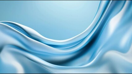 Smooth blue silk fabric draped elegantly, creating soft folds and waves. The texture appears shiny and luxurious, suitable for various design applications.