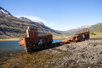 LCM shipwreck in Mjoifjordur Iceland