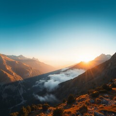 Fototapeta premium Beautiful mountain and valley landscape