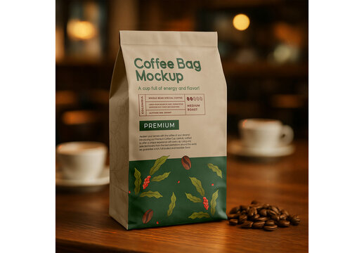 Kraft Coffee Bag Mockup