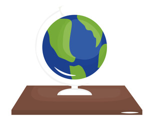 Earth Globe on a Desk or Table for Education and Geography