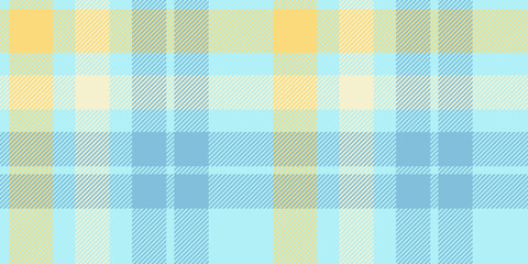 Seamless Light Blue and Yellow Plaid Pattern with Soft Pastel Shades for Modern Textiles and Cheerful Decorative Backgrounds