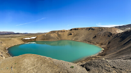 Krafla Crater Lake Rim  Landscape
