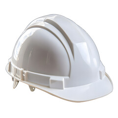 Fototapeta premium A clean white hard hat for construction workers and safety professionals isolated on transparent background