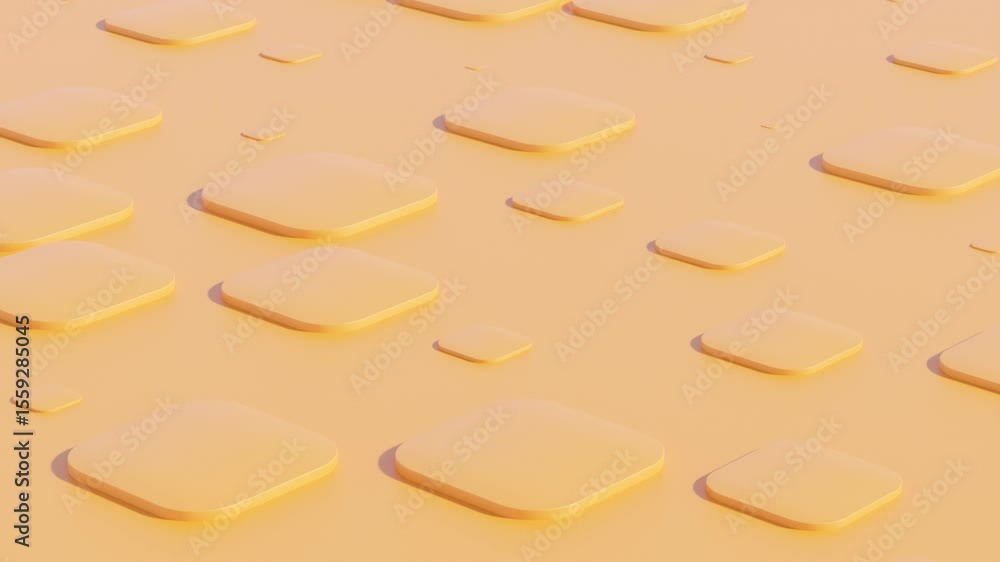 Poster minimalistic orange 3d abstract background with flat square shapes perfectly aligned in rows – seaml