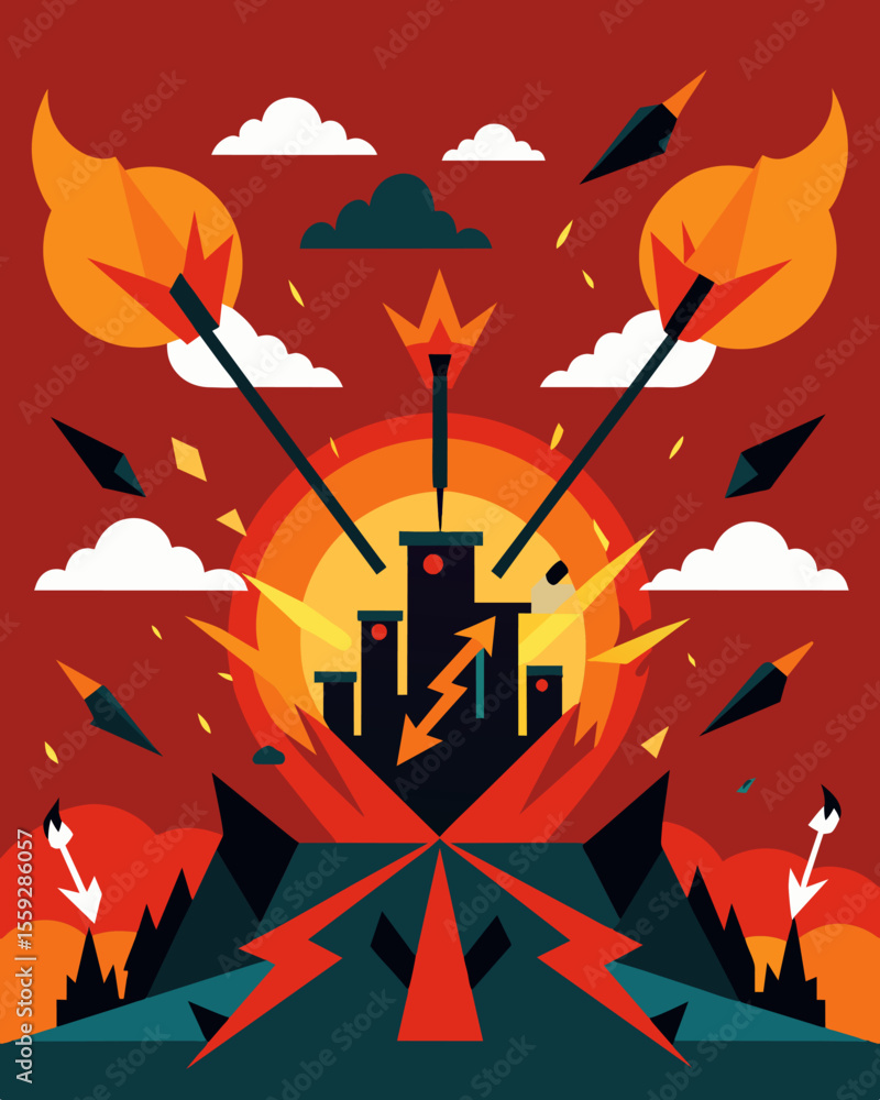 Aufkleber the barrage of harsh words felt like a warzone with arrows of hate and anger flying in every directi