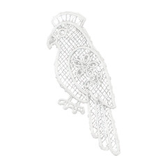 Obraz premium PNG Intricate lace parrot silhouette design.