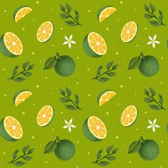 Jeju Green Tangerine Pattern - Green