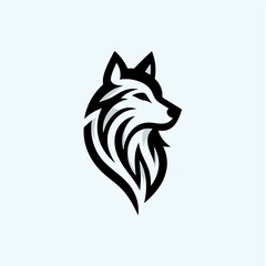 Obraz premium Modern Wolf Head Logo Vector Illustration in Minimal Style