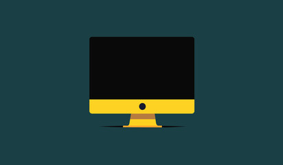 Minimalist vector illustration of a monitor