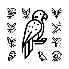 Obraz premium Minimalist Bird Logo in Elegant Line Art Style