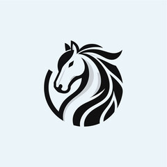 Elegant Horse Head Vector Illustration in Minimalist Style

