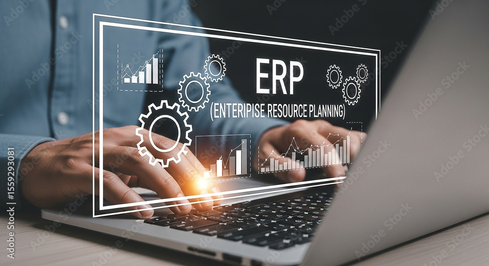 Poster erp enterprise resource planning software system implementation management solutions for business gr
