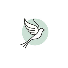 Minimalist Bird Logo in Elegant Line Art Style
