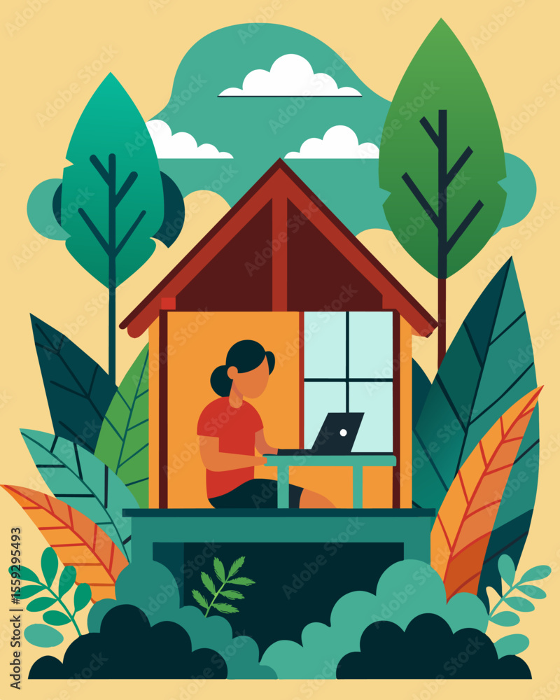 Poster enjoy the best of both worlds by being able to work efficiently and simultaneously soak in the peace