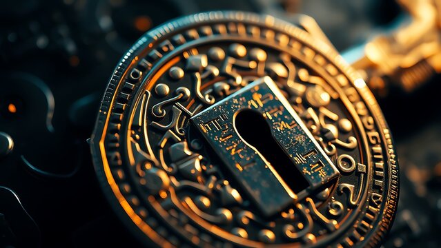 Intricate Keyhole Design - Ornate Security Symbol for Technology, Mystery and Conceptual Artwork