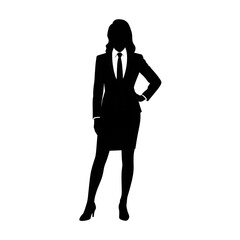 Fototapeta premium Female Executive Silhouette Standing with Hand on Hip 