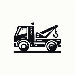 Towing Car Icon Vector Illustration in Flat Style

