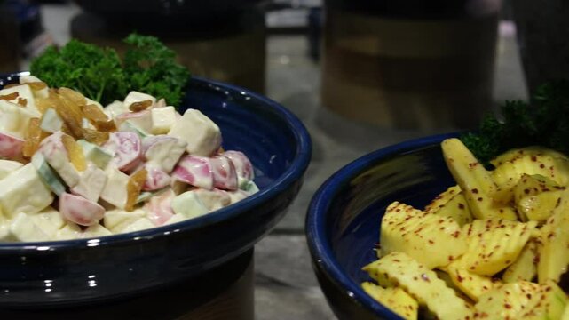 Homemade Mango Pickle. Spicy sliced pineapple