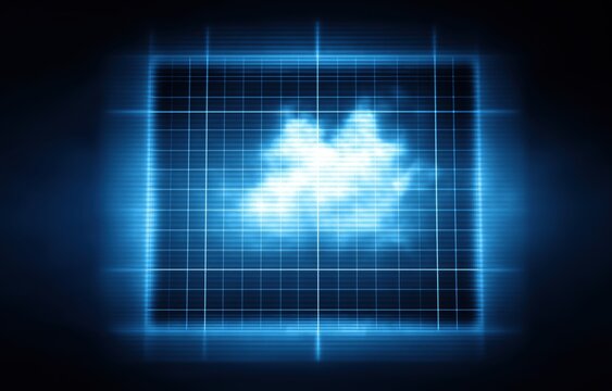 Minimalist radar signal representing defense monitoring technology