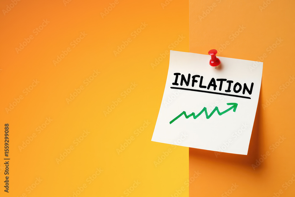 Poster inflationary pressures a visual representation of rising costs with a note displaying inflation and 