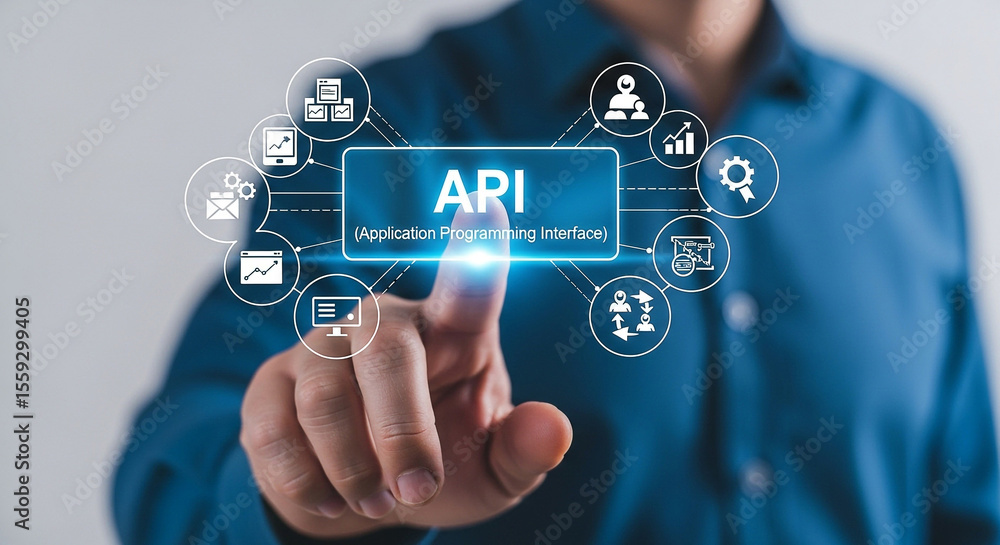 Fototapete api application programming interface technology innovation integration development connection data 