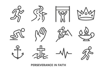Persevere through faith: symbols of strength, journey, and spirituality
