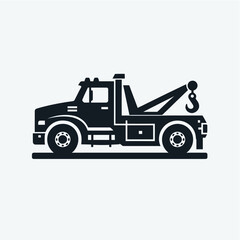 Towing Car Icon Vector Illustration in Flat Style

