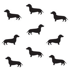 Seamless pattern of hand drawn dachshund Pro Vector