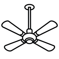Obraz premium a minimalist line drawing of a ceiling fan. The fan should have five blades and a simple, modern design 