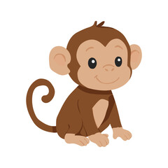 A cute little monkey with a big smile on its face. It is sitting on its hind legs and looking at the camera