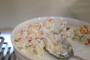 Rotating Potato Salad Loopable Video. potato salad creamy