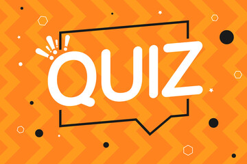 Quiz poster design template, game banner, vector 