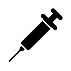 Minimalist Black SVG Silhouette of a Vaccine Syringe for Medical and Health Awareness Designs