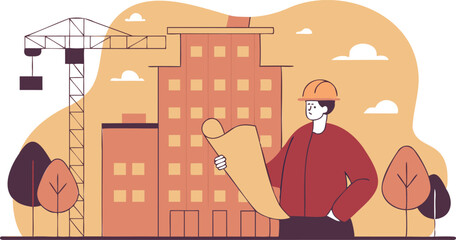 vector illustration of a construction worker