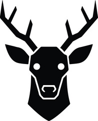 Silhouette deer head minimalist icon design vector Illustrator