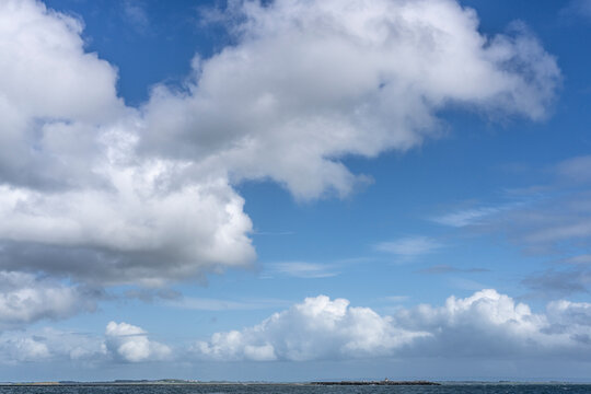 Clouds over the ocean in Galway Ireland