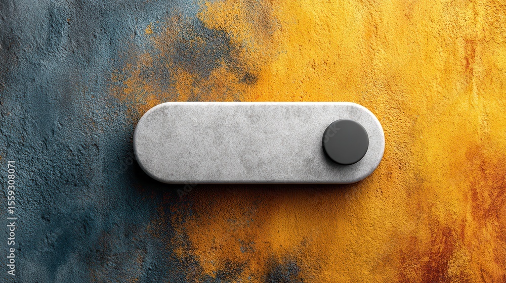 Poster sute arrow button on rock surface directing forward for web design graphic elements with glow effect