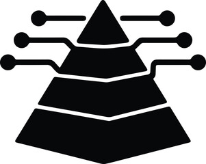 Silhouette pyramid data flow chart organization structure vector Illustrator