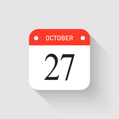Vector icon page day calendar - 27 October month