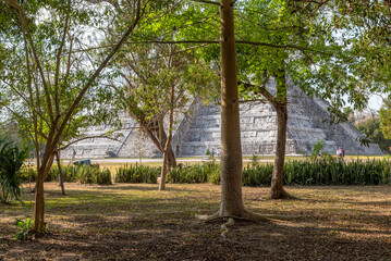 The Temple of Kukulcan, El Castillo, in the center of Chichen Itza, Yucatan, Mexico