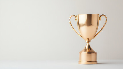 Golden trophy cup symbolizing victory and success, isolated on a clean background. Recognition, achievement, and triumph concept.