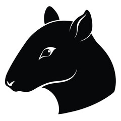 Elegant Black and White Silhouette of a Capybara Head A Vector Illustration for Design Projects