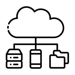 cloud base outline icon for online storage and data structure