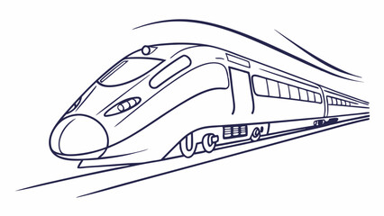 Stylized Line Art Illustration of a HighSpeed Train.